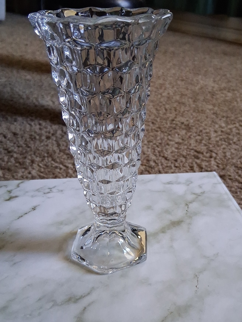 Beautiful Fostoria Textured Glass Bud Vase